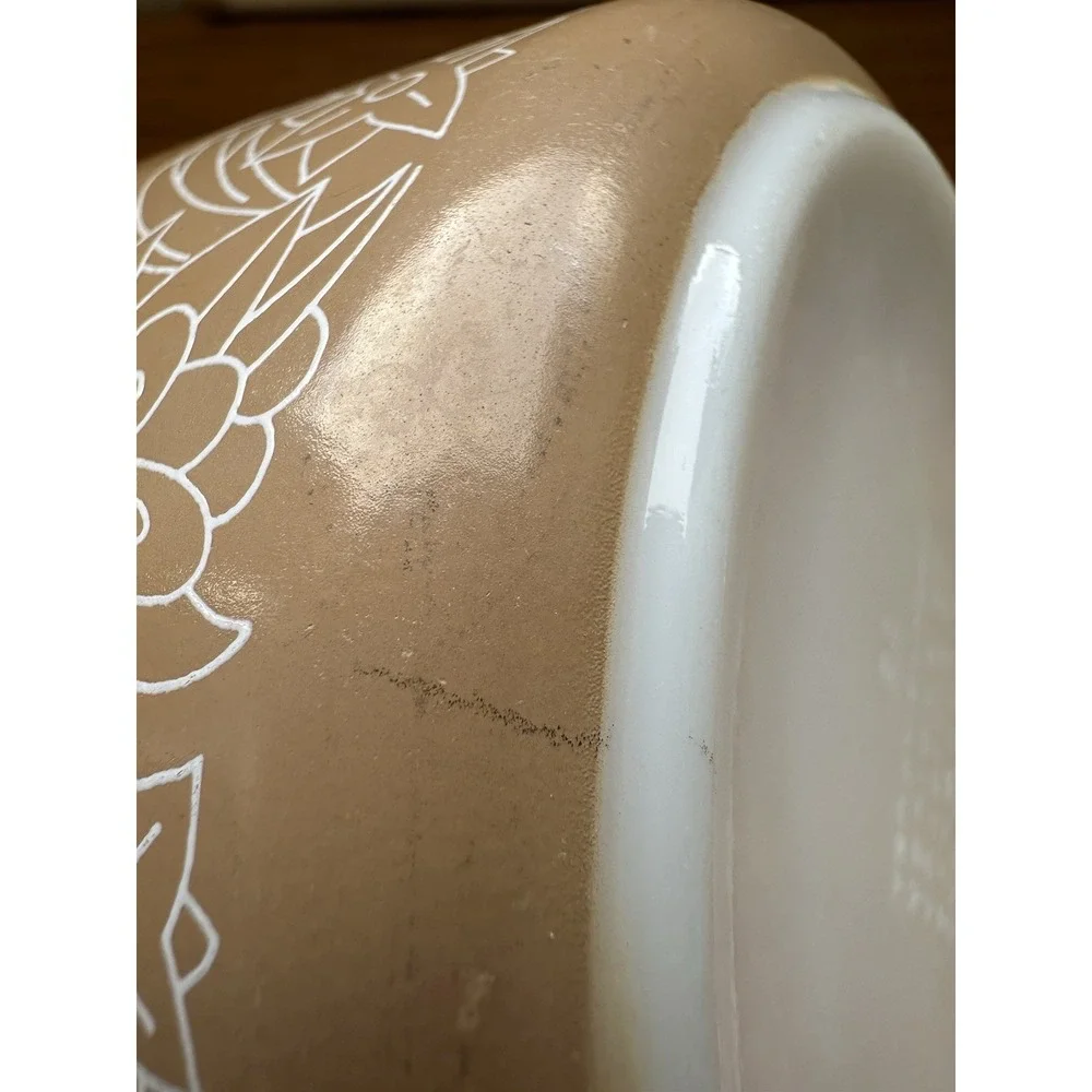 Vintage‎ Pyrex Woodland 1 Qt. Brown Casserole Dish 473-B NO Lid 5 Inch 750 ML